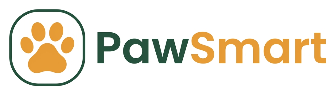 The PawSmart logo — an orange paw print in a green badge next to the PawSmart wordmark