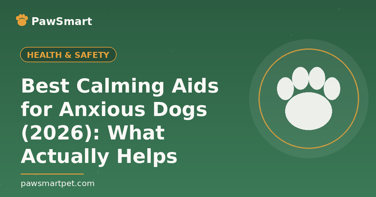 Best Calming Aids for Anxious Dogs (2026): What Actually Helps — illustrated PawSmart guide