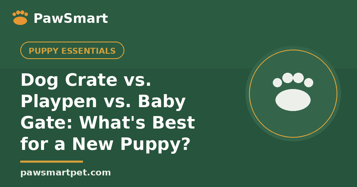Dog Crate vs. Playpen vs. Baby Gate: What's Best for a New Puppy? — illustrated PawSmart guide