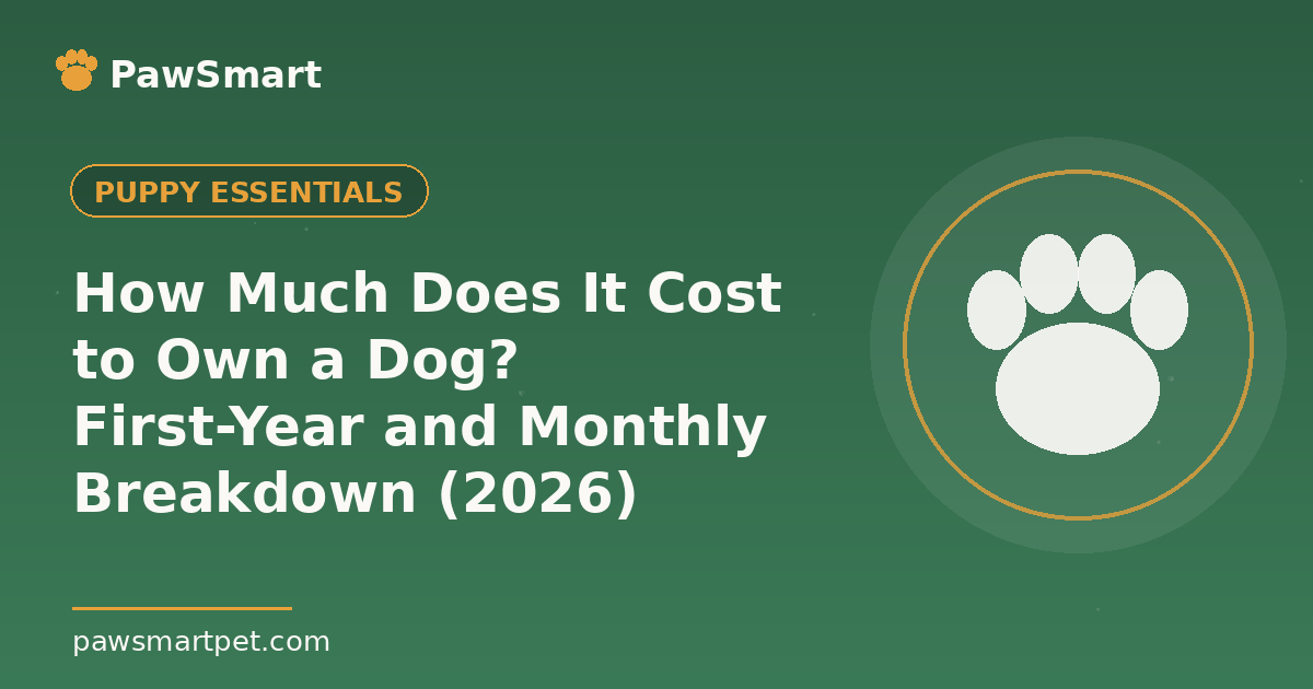 How Much Does It Cost to Own a Dog? First-Year and Monthly Breakdown (2026) — illustrated PawSmart guide