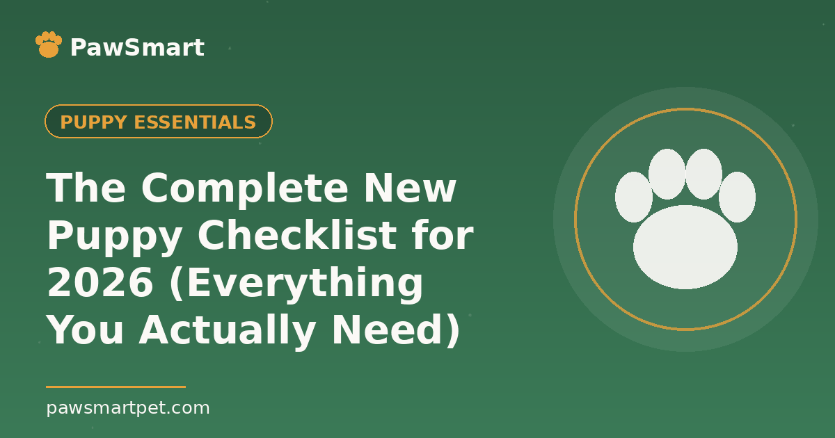 The Complete New Puppy Checklist for 2026 (Everything You Actually Need) — illustrated PawSmart guide