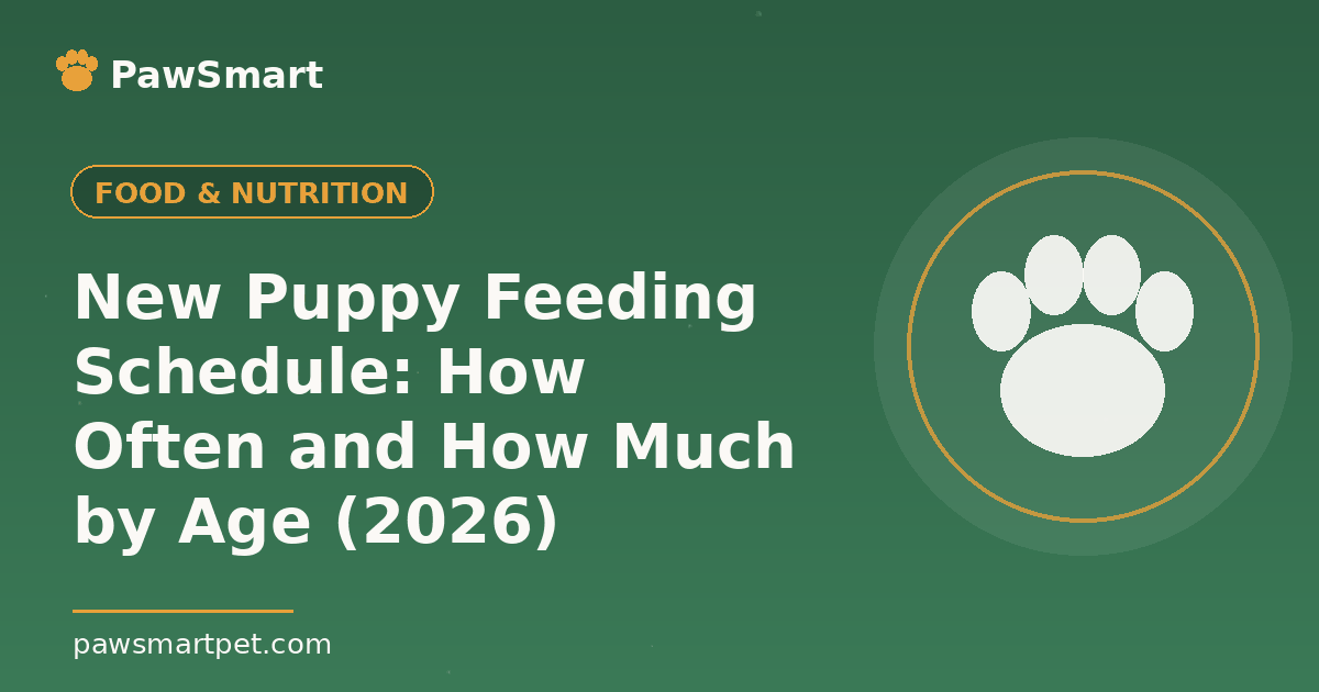 New Puppy Feeding Schedule: How Often and How Much by Age (2026) — illustrated PawSmart guide
